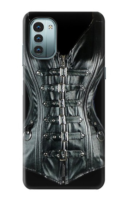W1639 Gothic Corset Black Hülle Schutzhülle Taschen und Leder Flip für Nokia G11, G21