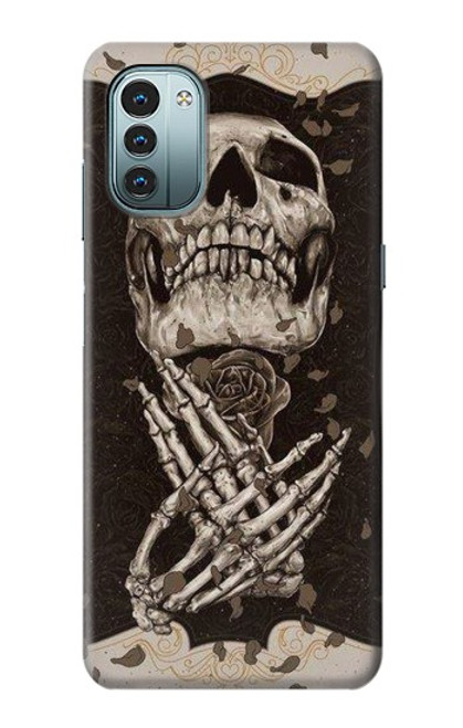 W1676 Skull Rose Hülle Schutzhülle Taschen und Leder Flip für Nokia G11, G21