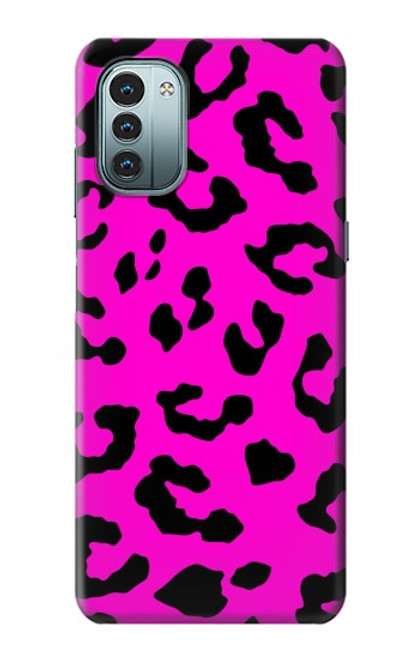 W1850 Pink Leopard Pattern Hülle Schutzhülle Taschen und Leder Flip für Nokia G11, G21