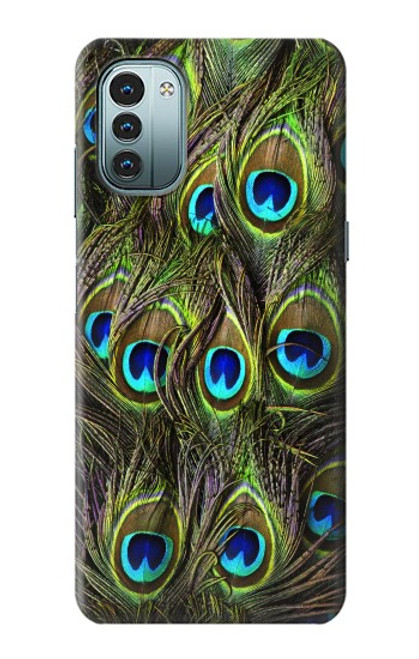 W1965 Peacock Feather Hülle Schutzhülle Taschen und Leder Flip für Nokia G11, G21