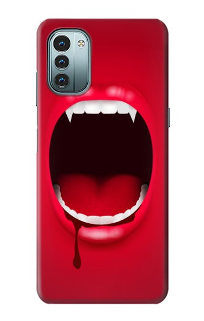 W2103 Vampire Mouth Hülle Schutzhülle Taschen und Leder Flip für Nokia G11, G21