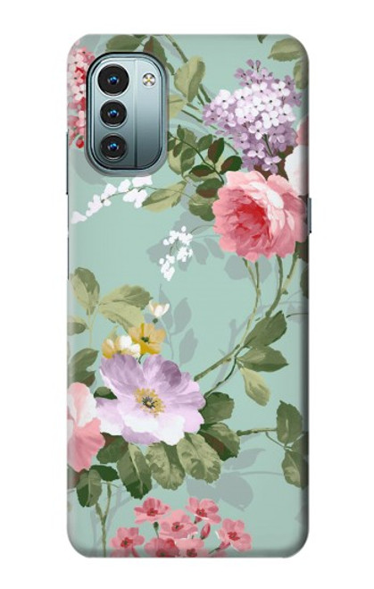 W2178 Flower Floral Art Painting Hülle Schutzhülle Taschen und Leder Flip für Nokia G11, G21