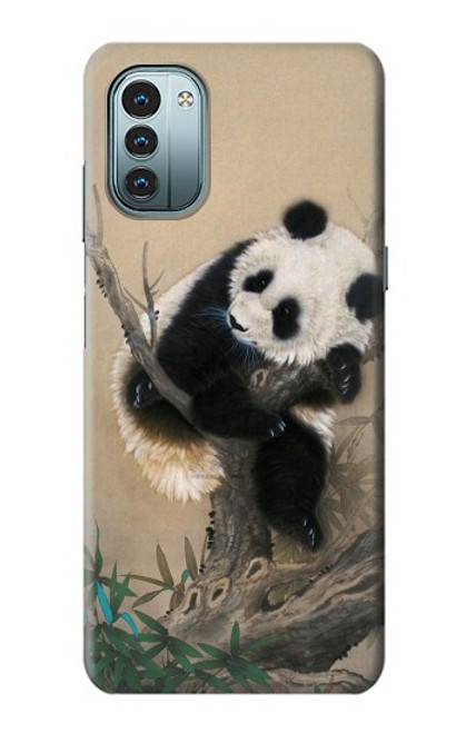 W2210 Panda Fluffy Art Painting Hülle Schutzhülle Taschen und Leder Flip für Nokia G11, G21