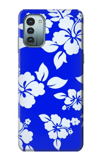 W2244 Hawaiian Hibiscus Blue Pattern Hülle Schutzhülle Taschen und Leder Flip für Nokia G11, G21