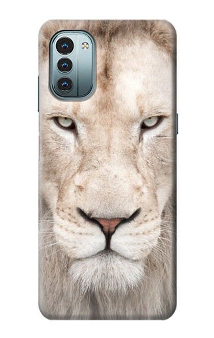 W2399 White Lion Face Hülle Schutzhülle Taschen und Leder Flip für Nokia G11, G21