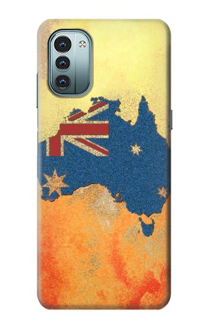 W2494 Australia Flag Map Rock Texture Hülle Schutzhülle Taschen und Leder Flip für Nokia G11, G21