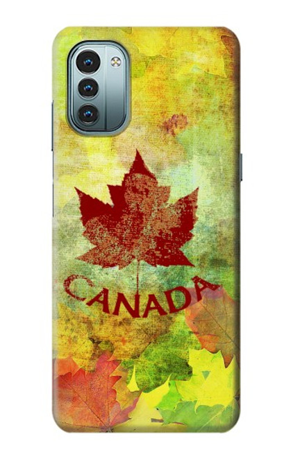 W2523 Canada Autumn Maple Leaf Hülle Schutzhülle Taschen und Leder Flip für Nokia G11, G21