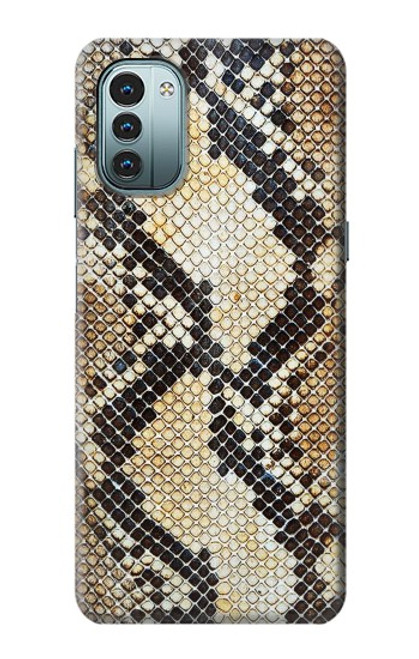 W2703 Snake Skin Texture Graphic Printed Hülle Schutzhülle Taschen und Leder Flip für Nokia G11, G21