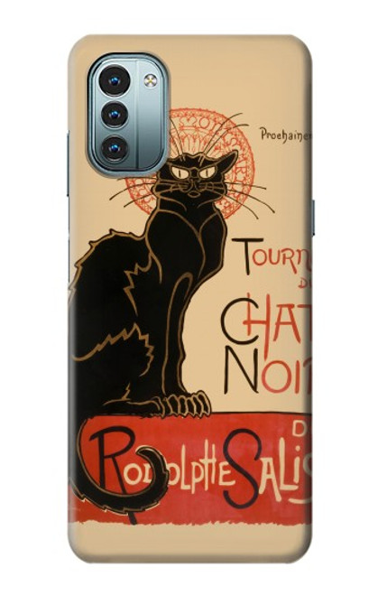 W2739 Chat Noir Black Cat Vintage Hülle Schutzhülle Taschen und Leder Flip für Nokia G11, G21