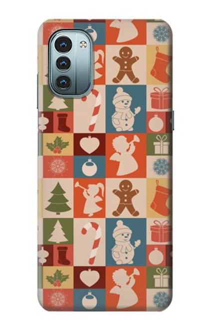 W2854 Cute Xmas Pattern Hülle Schutzhülle Taschen und Leder Flip für Nokia G11, G21