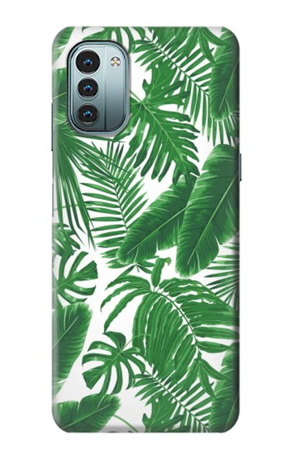 W3457 Paper Palm Monstera Hülle Schutzhülle Taschen und Leder Flip für Nokia G11, G21