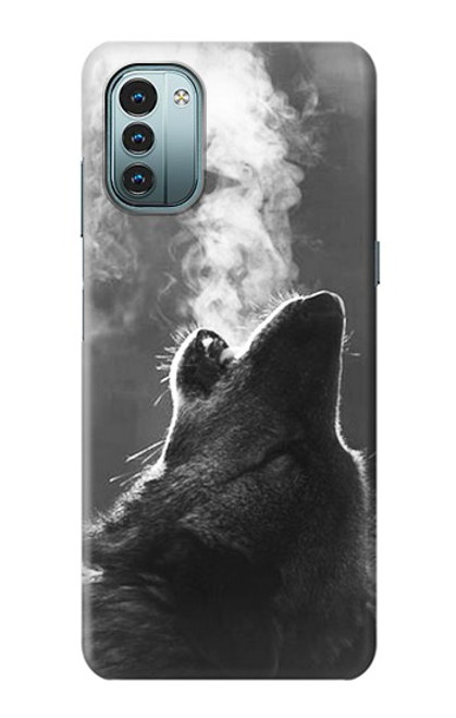 W3505 Wolf Howling Hülle Schutzhülle Taschen und Leder Flip für Nokia G11, G21