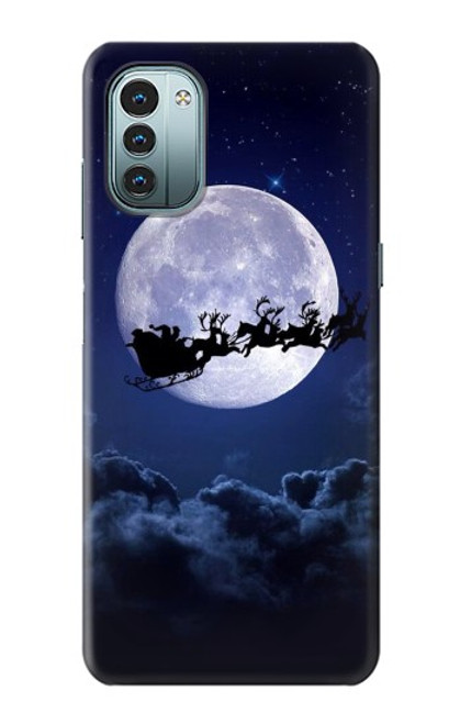 W3508 Xmas Santa Moon Hülle Schutzhülle Taschen und Leder Flip für Nokia G11, G21