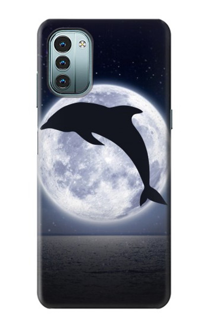 W3510 Dolphin Moon Night Hülle Schutzhülle Taschen und Leder Flip für Nokia G11, G21
