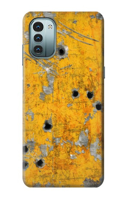 W3528 Bullet Rusting Yellow Metal Hülle Schutzhülle Taschen und Leder Flip für Nokia G11, G21
