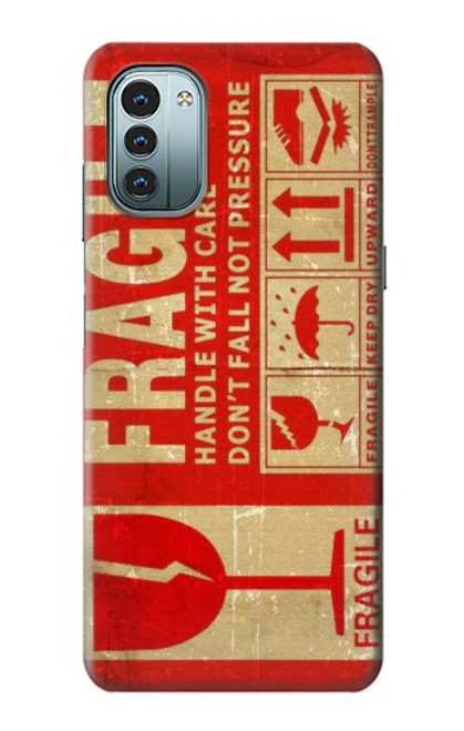 W3552 Vintage Fragile Label Art Hülle Schutzhülle Taschen und Leder Flip für Nokia G11, G21