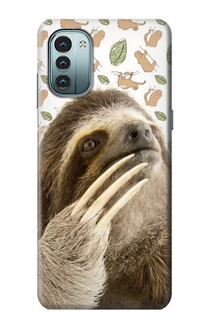 W3559 Sloth Pattern Hülle Schutzhülle Taschen und Leder Flip für Nokia G11, G21