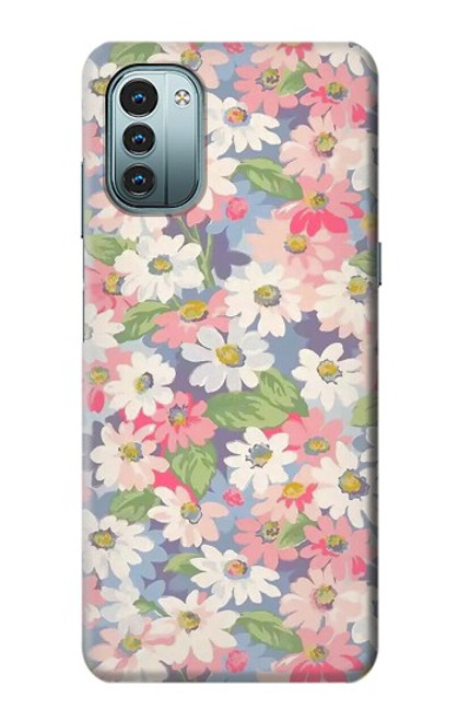 W3688 Floral Flower Art Pattern Hülle Schutzhülle Taschen und Leder Flip für Nokia G11, G21