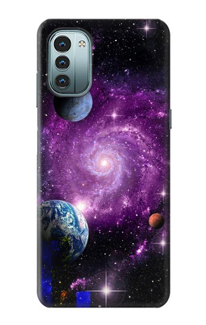 W3689 Galaxy Outer Space Planet Hülle Schutzhülle Taschen und Leder Flip für Nokia G11, G21