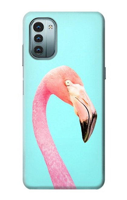 W3708 Pink Flamingo Hülle Schutzhülle Taschen und Leder Flip für Nokia G11, G21