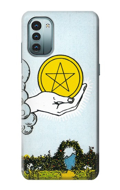 W3722 Tarot Card Ace of Pentacles Coins Hülle Schutzhülle Taschen und Leder Flip für Nokia G11, G21