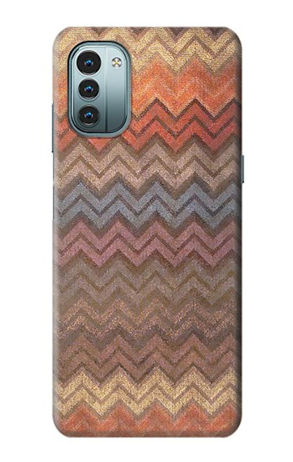 W3752 Zigzag Fabric Pattern Graphic Printed Hülle Schutzhülle Taschen und Leder Flip für Nokia G11, G21