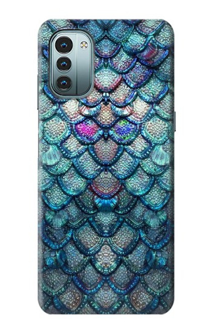 W3809 Mermaid Fish Scale Hülle Schutzhülle Taschen und Leder Flip für Nokia G11, G21