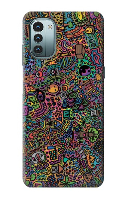 W3815 Psychedelic Art Hülle Schutzhülle Taschen und Leder Flip für Nokia G11, G21