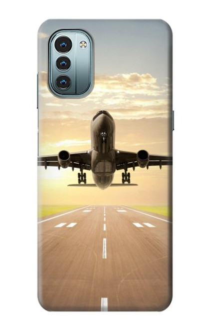 W3837 Airplane Take off Sunrise Hülle Schutzhülle Taschen und Leder Flip für Nokia G11, G21