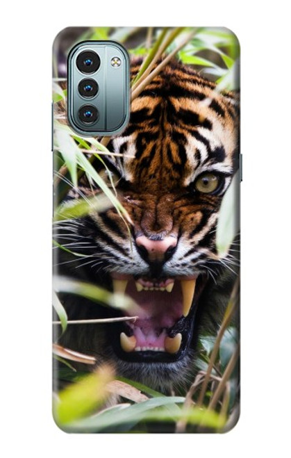 W3838 Barking Bengal Tiger Hülle Schutzhülle Taschen und Leder Flip für Nokia G11, G21