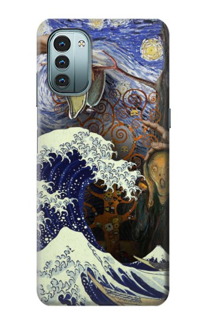 W3851 World of Art Van Gogh Hokusai Da Vinci Hülle Schutzhülle Taschen und Leder Flip für Nokia G11, G21