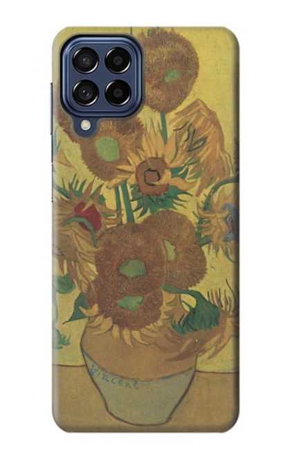 W0214 Van Gogh Vase Fifteen Sunflowers Hülle Schutzhülle Taschen und Leder Flip für Samsung Galaxy M53