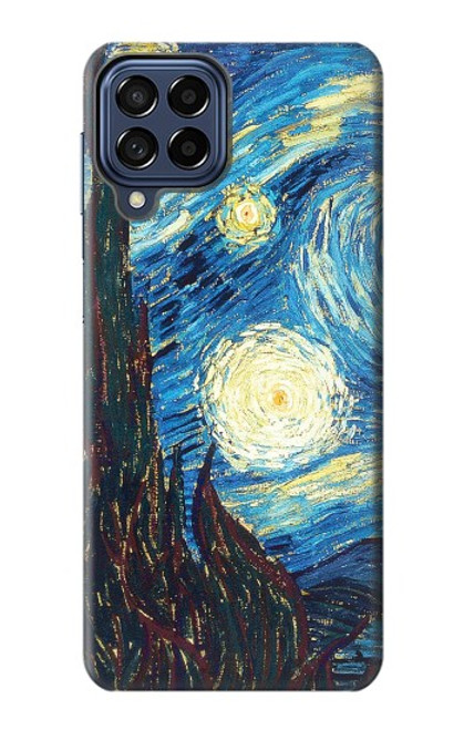 W0582 Van Gogh Starry Nights Hülle Schutzhülle Taschen und Leder Flip für Samsung Galaxy M53