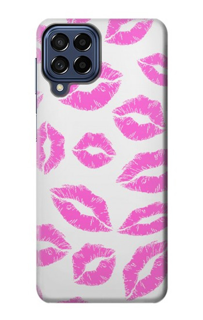 W2214 Pink Lips Kisses Hülle Schutzhülle Taschen und Leder Flip für Samsung Galaxy M53