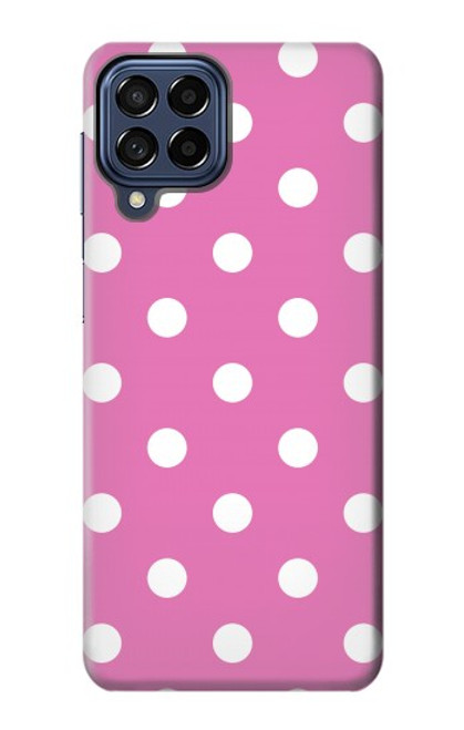 W2358 Pink Polka Dots Hülle Schutzhülle Taschen und Leder Flip für Samsung Galaxy M53