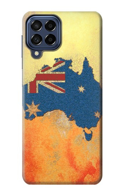 W2494 Australia Flag Map Rock Texture Hülle Schutzhülle Taschen und Leder Flip für Samsung Galaxy M53