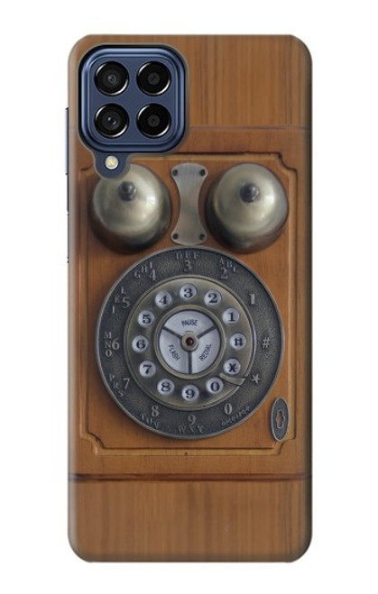 W3146 Antique Wall Retro Dial Phone Hülle Schutzhülle Taschen und Leder Flip für Samsung Galaxy M53