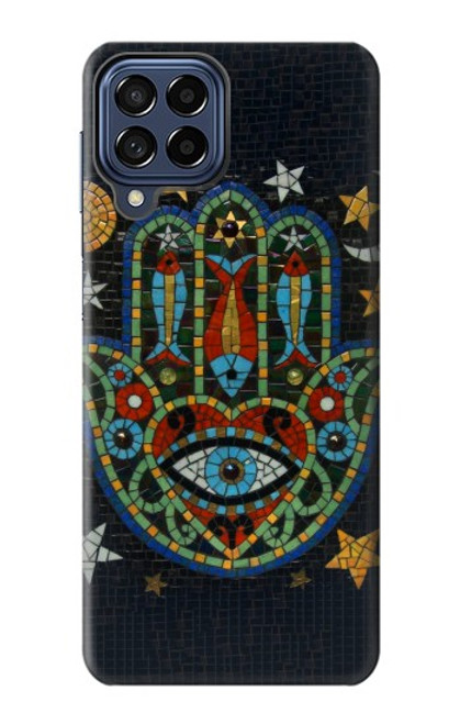 W3175 Hamsa Hand Mosaics Hülle Schutzhülle Taschen und Leder Flip für Samsung Galaxy M53