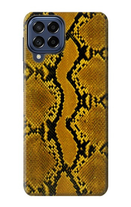 W3365 Yellow Python Skin Graphic Print Hülle Schutzhülle Taschen und Leder Flip für Samsung Galaxy M53