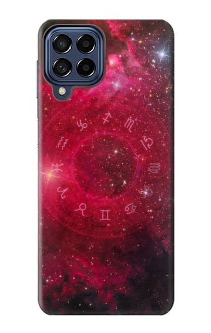 W3368 Zodiac Red Galaxy Hülle Schutzhülle Taschen und Leder Flip für Samsung Galaxy M53