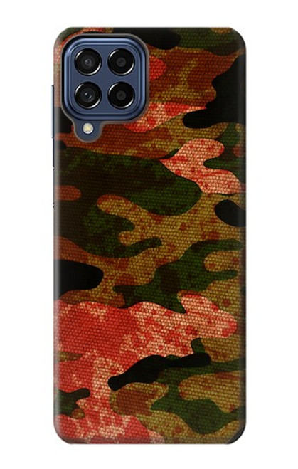 W3393 Camouflage Blood Splatter Hülle Schutzhülle Taschen und Leder Flip für Samsung Galaxy M53