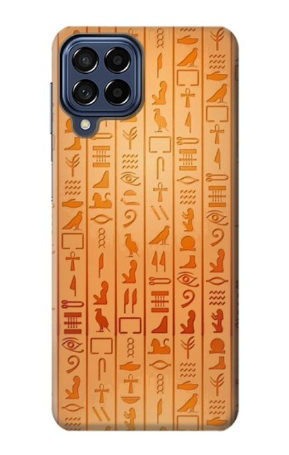 W3440 Egyptian Hieroglyphs Hülle Schutzhülle Taschen und Leder Flip für Samsung Galaxy M53