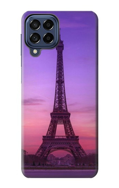 W3447 Eiffel Paris Sunset Hülle Schutzhülle Taschen und Leder Flip für Samsung Galaxy M53