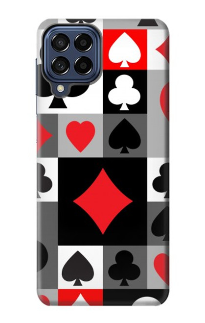 W3463 Poker Card Suit Hülle Schutzhülle Taschen und Leder Flip für Samsung Galaxy M53