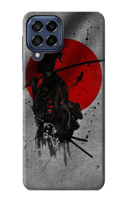 W3517 Japan Flag Samurai Hülle Schutzhülle Taschen und Leder Flip für Samsung Galaxy M53