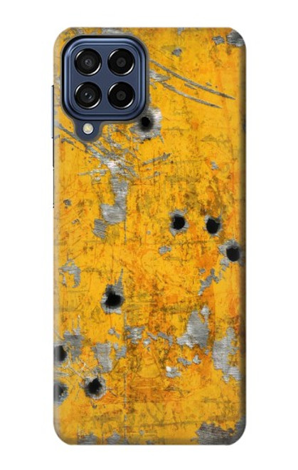 W3528 Bullet Rusting Yellow Metal Hülle Schutzhülle Taschen und Leder Flip für Samsung Galaxy M53