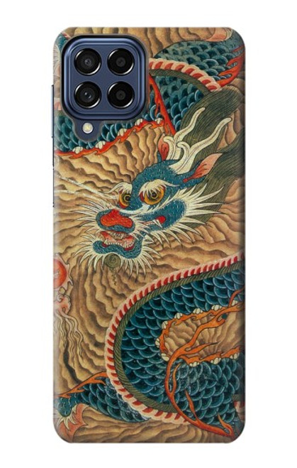 W3541 Dragon Cloud Painting Hülle Schutzhülle Taschen und Leder Flip für Samsung Galaxy M53