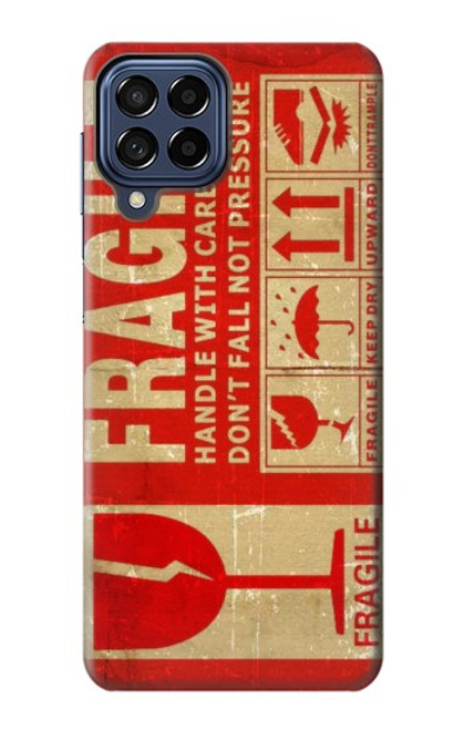W3552 Vintage Fragile Label Art Hülle Schutzhülle Taschen und Leder Flip für Samsung Galaxy M53