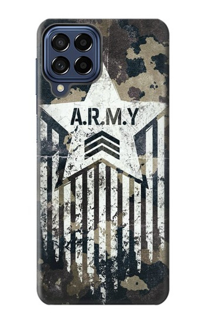 W3666 Army Camo Camouflage Hülle Schutzhülle Taschen und Leder Flip für Samsung Galaxy M53