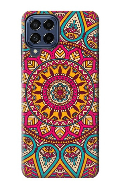 W3694 Hippie Art Pattern Hülle Schutzhülle Taschen und Leder Flip für Samsung Galaxy M53